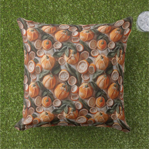 Crochet Oranges Citrus Fruit  Cushion