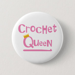 Crochet Queen 6 Cm Round Badge