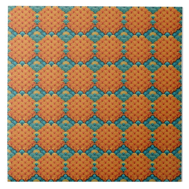 Crochet Scallop Shell Pattern Tile (Front)