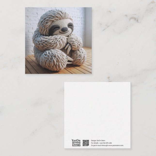 Crochet Sloth Greeting Card (Front/Back)