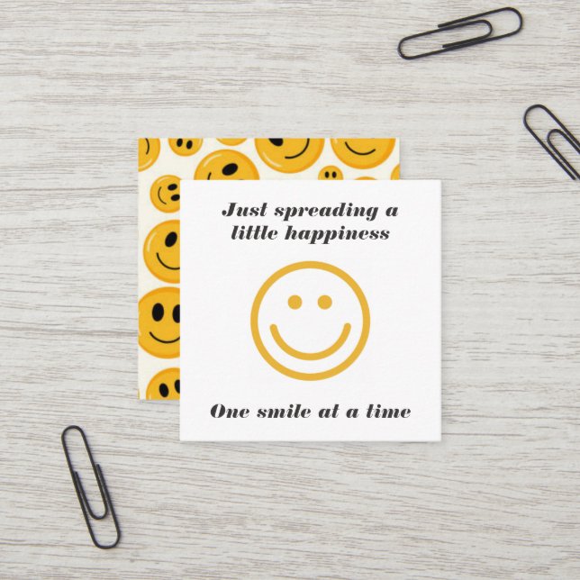 Crochet Smiley Spreading Happiness Karma Cards (Front/Back In Situ)