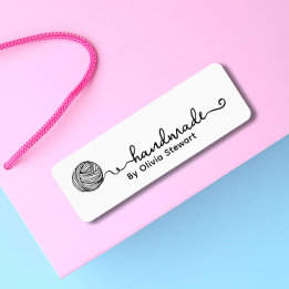 Crochet sticker with yarn and Custom name