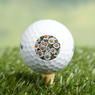 Crochet White Daisies Spring Wildflowers Golf Balls
