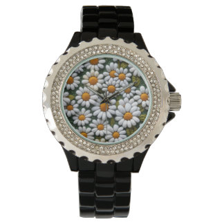 Crochet White Daisies Spring Wildflowers Watch