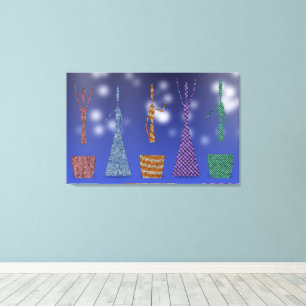 Crochet Women dancing Silloute pattern  Canvas Print