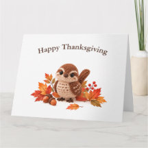 Crochet Wren Happy Thanksgiving