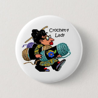 Crochet-y Lady Button