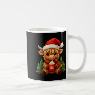 Crochet Yarn Cute Christmas Highland Cow Santa Hat Coffee Mug