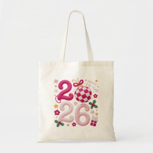 Crochet Yarn Happy New Year 2026 Tote Bag