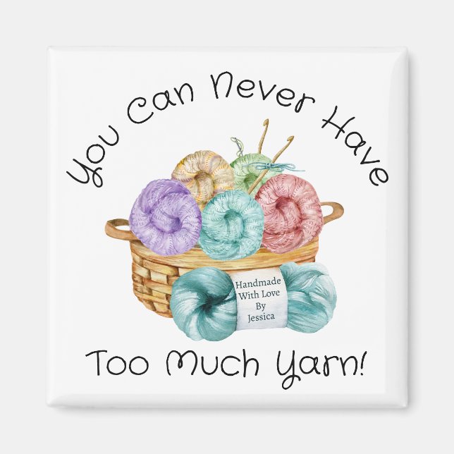 Crochet Yarn Personalised Magnet (Front)