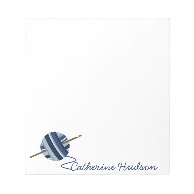 Crochet Yarn Personalised Notepad (Front)