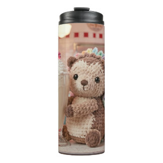 Crocheted Hedgehog and Milkshake at Retro Diner Thermal Tumbler