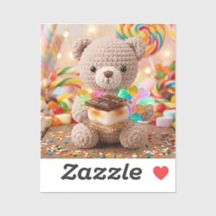 Crocheted Teddy Bear with S'more Candy Land