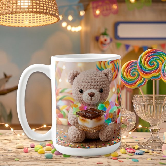 Crocheted Teddy Bear with S'more Personalised Coffee Mug (Creator Uploaded)