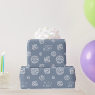 Crocheted with Love Pattern  Wrapping Paper