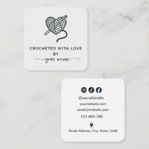 Crocheted with love Yarn Square Business Card