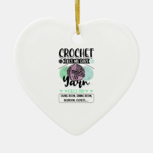 Crocheting - Crochet Fills My Days Ceramic Tree Decoration