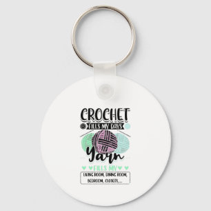 Crocheting - Crochet Fills My Days Key Ring