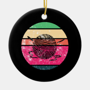 Crocheting Crochet Wool Knitting Ceramic Tree Decoration