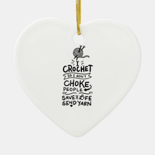 Crocheting Crocheter Gift Ceramic Tree Decoration