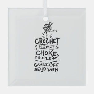 Crocheting Crocheter Gift Glass Tree Decoration