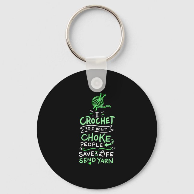 Crocheting Crocheter Gift Key Ring (Front)