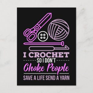 Crocheting Knitting Gift Postcard