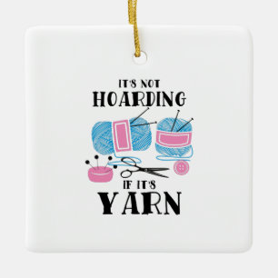 Crocheting Knitting Gifts  Ceramic Ornament