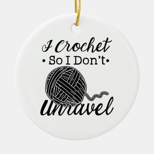 Crocheting Knitting Gifts Ceramic Tree Decoration (Front)