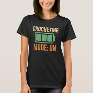 Crocheting Mode On Battery Design T-Shirt