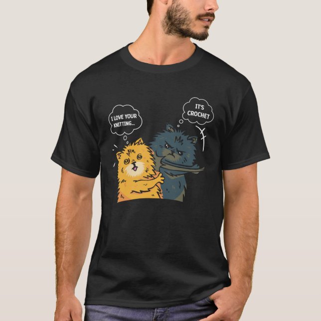 Crocheting Mum Cat Slapping It s Crochet T-Shirt (Front)