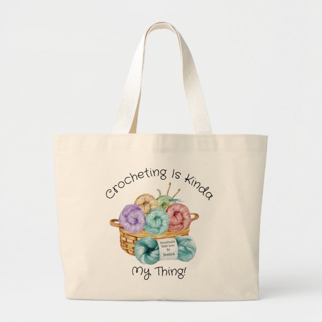 Crocheting Personalised Large Tote Bag (Front)