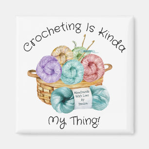 Crocheting Personalised Magnet
