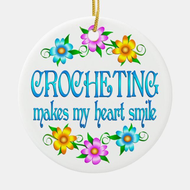 Crocheting Smiles Ceramic Tree Decoration (Front)