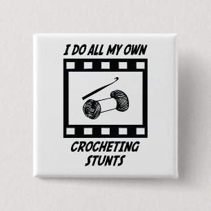 Crocheting Stunts 15 Cm Square Badge