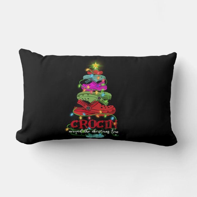 Crocin Around The Christmas Tree Gift Lumbar Cushion (Front)