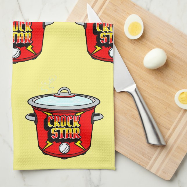 Crock Star Crock Pot Cooking  Tea Towel (Quarter Fold)
