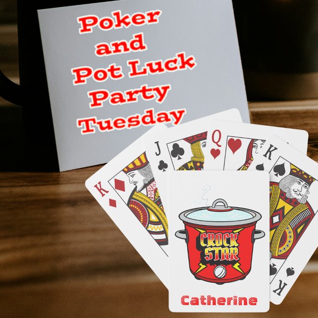 Crock Star Crock Pot  Personalised Playing Cards (Crock Star Collection - Playing Cards with Custom Name)