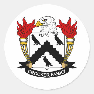 Crocker Family Crest Classic Round Sticker