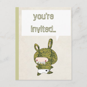 crockobunny croko crockodile crockodyle invitation