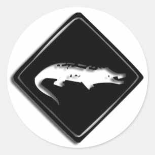 Croco Crocodile Sign Round Sticker