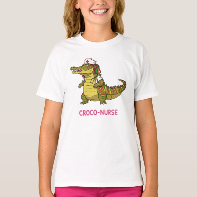 Croco-Nurse: Caring with Charm T-Shirt (Front)