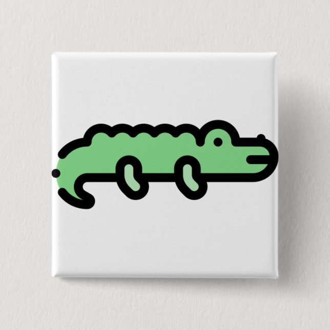 Crocodile 15 Cm Square Badge (Front)