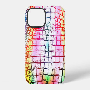 Crocodile abstract pattern, colourful pattern iPhone 12 case