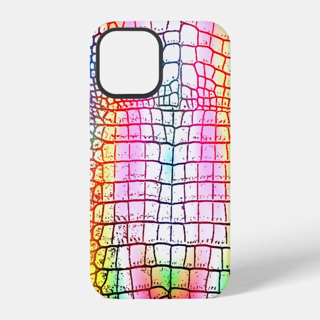 Crocodile abstract pattern, colourful pattern iPhone case (Back)