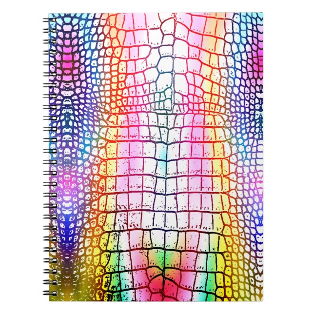 Crocodile abstract pattern, colourful pattern notebook (Front)