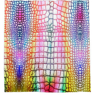 Crocodile abstract pattern, colourful pattern shower curtain