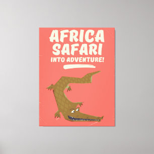 Crocodile Africa Safari poster! Canvas Print