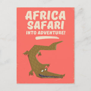 Crocodile Africa Safari poster! Postcard