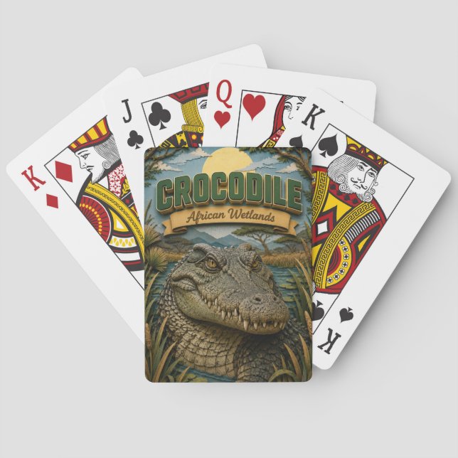Crocodile African Wetlands POPCUT Playing Cards (Back)